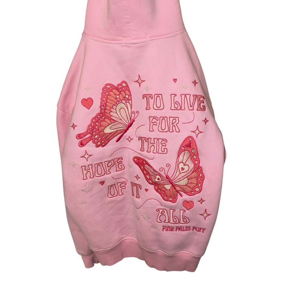 Pink Palm Puff Hoodie - Picture 2 of 4